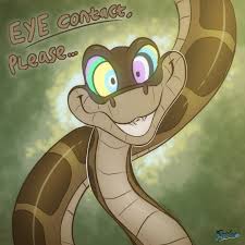Its a basic recreation of kaa and mowgli's first encounter. Eye Contact Please Kaa Hypnosis Know Your Meme