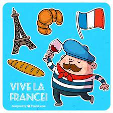 Elementos tradicionais francesas | Vetor Premium | Dibujos de francia,  Frances para niños, Bandera de francia
