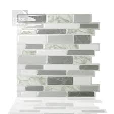 It can be removed by simply heating the surface with a hairdryer and peeling it off. Tic Tac Tiles 10 Sheet Peel And Stick Self Adhesive Removable Stick On Kitchen Backsplash Bathroom 3d Wall Tiles In Polito Grigio Walmart Com Walmart Com