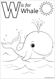 That would also provide opportunity for some extra splashes of brighter. W Is For Whale Coloring Pages Alphabet Coloring Pages Coloring Pages For Kids And Adults