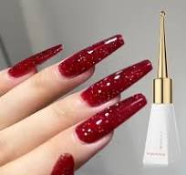 Gel Nail Polish Glitter Red Nail Polish Highly Pigmented Christmas Gel Nail Varnish Soak-Off UV/LED Long Lasting French Manicure for Girls Shimmer ...