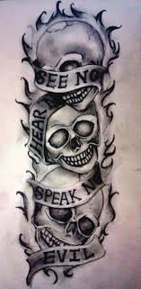 Holman christian standard bible even when i go through the darkest valley, i fear no danger deuteronomy 20:1 when you go out to war against your enemies and see horses, chariots, and an. See No Evil Hear No Evil Speak No Evil Skull Designs