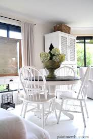 Really Leaning Towards Annie Sloan Pure White Bottom Dark Stained Top For My Pedestal Table Black Kitchen Table Black Dining Room White Dining Table