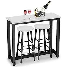 Amazon Com Nathan James 41201 Viktor Dining Set Kitchen Pub Table Marble Top Fabric Seat Wood Base Light Gr Pub Table Sets Bar Dining Table Kitchen Bar Table