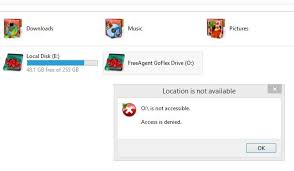 I have a seagate 250 hard drive (external) and i went into properties, security, and change permission settings to admin.the system did its thing and now i try to access the files i can only acces files and that should allow you to alter the drive as you see fit. Access Denied To External Hard Drive Windows 8 Help Forums