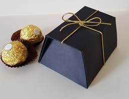Black And Gold Cardstock Hi Everybody Today Project Is Black And Gold Chocolate Box For 6 F Rocher Cardstock Measures 1 Chocolate Box Chocolate Wrapping Chocolate Packaging Design