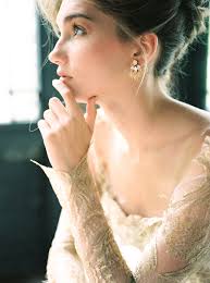 Gold, Antique Chantilly Lace Wedding Gown Styled Shoot