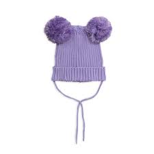 Hand knit sherpa wool hat with micro fleece lining, ear flaps, toque, beanie. Ear Hat Purple Small Heroes Kidsconceptstore