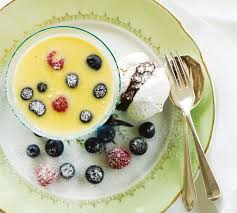 Annabel Langbein Silky Lemon Blueberry Creams Hero Jpg Hazelnut Meringue Sweet Recipes Lemon Blueberry