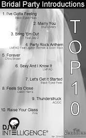 Dj Intelligence Top 10 Bridal Party Introduction Songs Wedding Songs Reception Wedding Song List Father Daughter Dance Songs