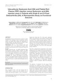 The malaysian government gives foreigners who wish to start such a business venture a minimum window period of two years to ascertain whether malaysia is their preferred country to set up business. Pdf Intra Articular Hyaluronic Acid Ha And Platelet Rich Plasma Prp Injection Versus Hyaluronic Acid Ha Injection Alone In Patients With Grade Iii And Iv Knee Osteoarthritis Oa A Retrospective Study On Functional