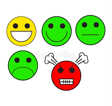 Reeks Van 5 Emoties Van De Emojistemming Vector Illustratie