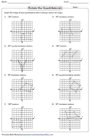 On this lesson, you will learn how to perform geometry rotations of 90 degrees, 180 degrees, 270 degrees, and 360 degrees clockwise and counter clockwise and visually. Rotation Of Shapes Worksheet Worksheet List