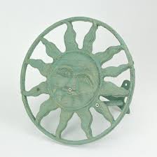 See more ideas about hose holder, hose storage, garden hose holder. Cast Iron Sun Face Decorative Wall Mounted Hanging Garden Hose Holder Verdigris Green Finish One Size Jay C Food Stores