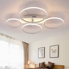 Ge lighting led flush mount unit doesn't often require light bulb replacement. Oval Canopy Led Semi Flush Mount With Ring Acrylic Shade Nordic 4 6 9 Lights Ceiling Light In White Beautifulhalo Com