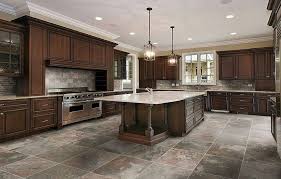 Kitchen Floor Tile Ideas Photo 1 Modern Kitchen Flooring Kitchen Floor Tile Dark Kitchen Cabinets