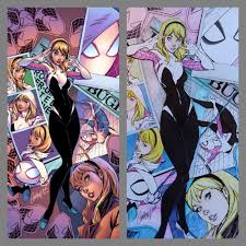 Spider gwen coloring pages printable and coloring book to print for free. Colors By Me Color Pencils Some Inkwork Art By J Scott Campbell Variant Cover To Spider Gwen It Was Fr Marvel Women Of Power Adult Coloring Book I Am Quite Of The