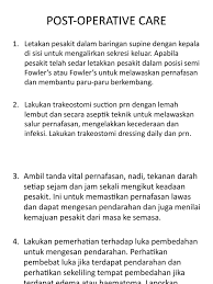 Untuk permohonan bsh 2021, maklumat akan dikemaskini dari semasa ke semasa Post Operative Care