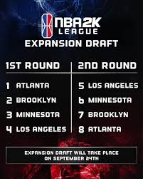 The 1961 nba expansion draft was the inaugural expansion draft of the national basketball washington wizards.2 in an nba expansion draft, new nba teams are allowed to acquire players. Nba 2k League On Twitter Expansion Draft News The Nba2kleague Expansion Draft Will Now Take Place On September 26th At 6 Pm Et For More Information On The Expansion Draft Https T Co Sdhbs2usz1