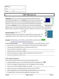 Select two or three students to share. Diffraction Lab Using Phet Simulation Interference Wave Propagation Wavelength