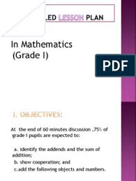 Semi Detailed Lesson Plan In Mathematics Grade Math Lesson Plans Elementary Kindergarten Math Lesson Plans Elementary Lesson Plans
