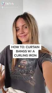 How To Curtain Bangs W A Curling Iron Video In 2021 Curtain Bangs Hair Inspiration Bangs Hair Techniques