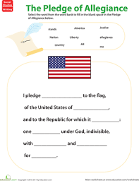 Feel free to print the booklets, utilize them and the corresponding materials with your children, and then send the words to the pledge of allegiance come to life with illustrations for each phrase. Learn The Pledge Of Allegiance Worksheet Education Com
