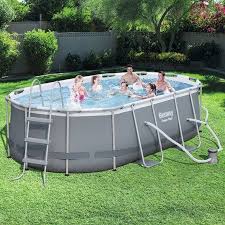 Free Shipping Buy Bestway Power Steel 13 11 X 8 2 X 39 5 Oval Frame Swimming Pool Set At Walmart Com Oval Pool Above Ground Swimming Pools Swimming Pools