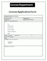 License Application Form Application Form Blank Form Application