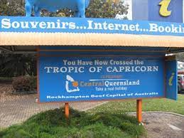 The town is on the tropic of capricorn (shadow directly below the sign) longreach is a town and a locality in the longreach region , queensland , australia. Tropic Of Capricorn Marker Rockhampton Australia Great Lines Of Earth On Waymarking Com