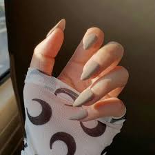 Make some designs using white nail pens. Zoestar Matte False Nails Stiletto Press On Nails Gray Full Cover Long Fake Nails Fashion Acrylic Fake Nail For Women Buy Online In Cayman Islands At Cayman Desertcart Com Productid 202635681