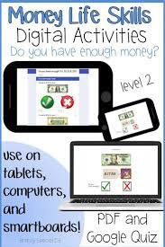 Work On Money Life Skills Using Technology The Pdf Money Activities Are Self Correcting Stude Life Skills Life Skills Special Education Teaching Life Skills