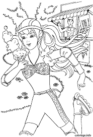 Coloriage barbie à la plage a imprimer pour barbie a imprimer. Coloriage Barbie Avec Une Glace Jecolorie Com