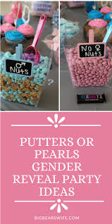 Then, after it's dry, pour baking soda down the mouth of the mountain and add 30 drops of blue or pink food coloring. Putters Or Pearls Gender Reveal Party Baby Barrett Is A Big Bear S Wife