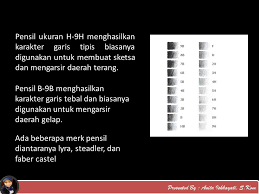 Itu adalah kode ketebalan goresan pensil. P E N S I L Pensil Adalah Alat Tulis Dan Lukis Yang Awalnya Terbuat Dari Grafit Murni Cara Penggunaan Awalnya Dilakukan Dengan Menggoreskan Grafit Tersebut Ppt Download