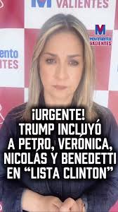 URGENTE , Trump incluyó en la “Lista Clinton” a Gustavo Petro, su esposa  Verónica Alcocer, su hijo Nicolás Petro y su ministro Armando Benedetti.  Todo está relacionado con narcotráfico, cocaína y ...