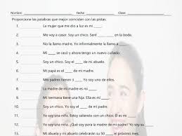 family members matching spanish worksheet teaching resources