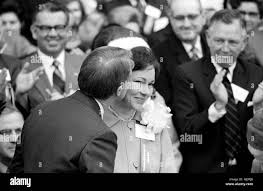 Georgia state senator and governor elect Jimmy Carter at his 1971  gubernatorial inauguration. Carter succeeded segregationist Lester Maddox  as Georgia governor. Carter is seated with his wife Rosalynn and daughter  Amy. -