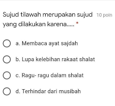 Kelebihan berselawat ke atas nabi muhammad s.a.w. Sujud Tilawah Merupakan Sujud Yang Dilakukan Karenaa Membaca Ayat Sajdahb Lupa Kelebihan Rakaat Brainly Co Id