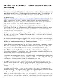 Heating, air conditioning and refrigeration mechanics and installers diagnose, adjust, inspect and repair problems with heating, central air conditioning, and refrigeration systems. Excellent Post With Several Excellent Suggestion About Air Conditioni