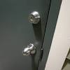 Satin chrome double cylinder deadbolt. 1