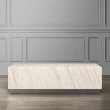 Oak white/dark brown large rectangle marble coffee table with walnut legs. Travertine Stainless Steel Rectangular Coffee Table Williams Sonoma