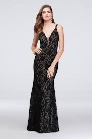 Crystal Lace Mermaid Dress With Deep V Back David S Bridal Mermaid Dress Lace Black Sparkly Prom Dress Evening Dresses Prom