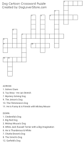 In case something is wrong or missing you are kindly requested to leave a. Dog Cartoon Characters Crossword Puzzle Dogloverstore