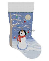 Maybe you would like to learn more about one of these? Needlepointus Susan Roberts Needlepoint Designs Hand Painted Christmas Stocking Moonlit Snowman Bird Tree Stocking Large Stockings Sr3207