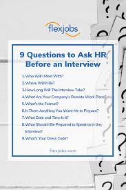 9 Questions To Ask Hr Before An Interview Flexjobs This Or That Questions Interview Help Job Interview