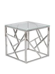 Aero Chrome Glass Side Table Modern Furniture Brickell Collection With Images Glass Side Tables Modern Side Table Steel Furniture Design