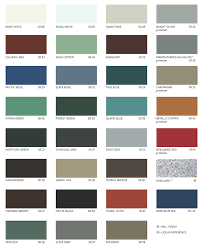 Color Chart Architectural Metal Supply