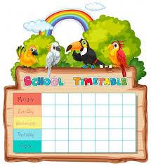 Download Timetable School Planning With Characters For Free School Plan Free Cartoons Vector Free