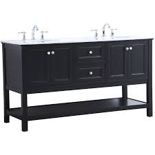 Now's the time to save early! Elegant Decor Metropolis 60 Double Sink Marble Top Bathroom Vanity In Black Vf27060bk